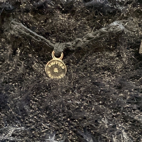 Anthropologie Knitted & Knotted Isola Black Furry eyelash knit Sweater Sz XS - Picture 9 of 12